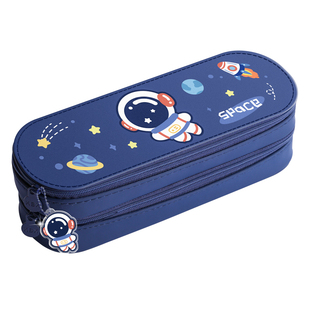 高颜值双层笔袋男孩小学生大容量文具袋ins简约日系2023年新款流行多功能多层儿童一年级帆布女孩收纳铅笔盒