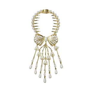 古风铃兰花流苏发夹儿童丸子头固定抓夹神器小女孩高级感发扣发饰