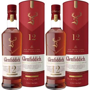 Glenfiddich格兰菲迪12年天使雪莉单一麦芽威士忌700ml×2瓶