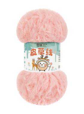 雪球仿貂绒手工编织粗毛线团