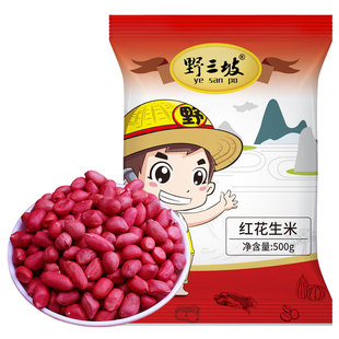 东北红衣生花生米500g黑龙江四粒红花生仁新鲜红皮不带壳生的新货