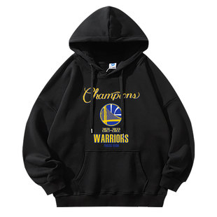 勇士队库里美式篮球服青少年男款衣服长袖帽子球衣卫衣男拉链外套