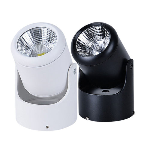 led明装射灯背景墙万向可调cob筒灯画廊聚光灯5w10w吸顶式免开孔