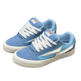 HNLY CLN蓝白刺绣个性刺绣美式街头板鞋闪电鞋胖胖面包鞋休闲鞋