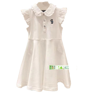 清仓价特惠夏款熊家女童 小飞袖花边连衣裙裙子验货品质