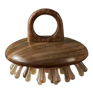 初心天然角梳头部经络梳子头皮气垫指环梳按摩梳头疗刮痧疏通神器