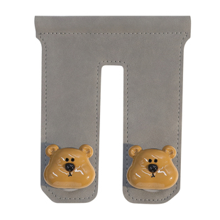 车载花朵翻毛皮挂钩副驾驶手套箱前排收纳置物汽车小熊装饰双挂勾