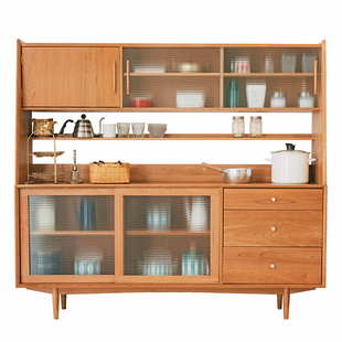 浮生记/餐边柜厨房橱柜 客厅储物柜酒柜茶水柜简约全实木高柜北欧