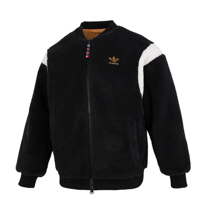 阿迪达斯男双面穿保暖羊羔绒外套