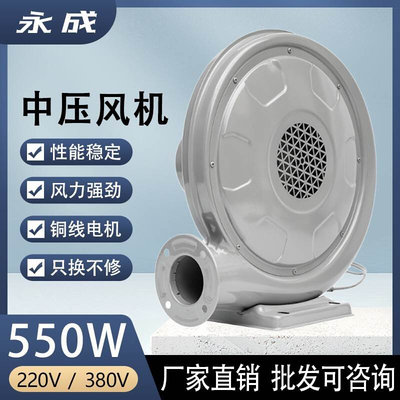 永成CZ-TD550w250W低噪音离心式炉灶鼓风机小型中压风机220v强力