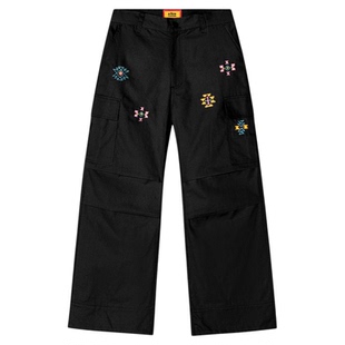 AFGK25FW民族风刺绣打褶长裤国潮复古直筒卫裤男女休闲百搭裤子