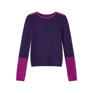 化学少女「玫瑰跳海」2025新开肩拼接修身长袖T恤针织打底衫上衣