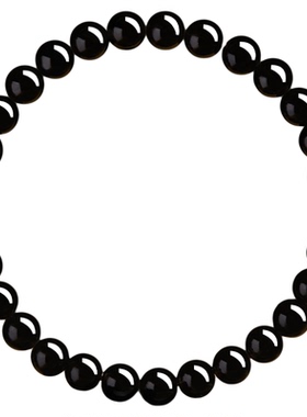 天然原矿乌金黑曜石素圈情侣手链