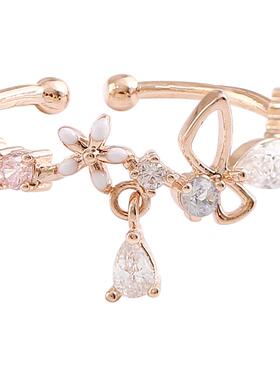 花迹花朵开口戒指女时尚不掉色