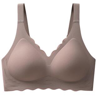 无痕内衣运动大胸显小聚拢薄款无钢圈收副乳防下垂大码孕妇文胸罩