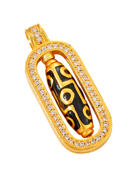 古法沙金吊坠挂件项链成品