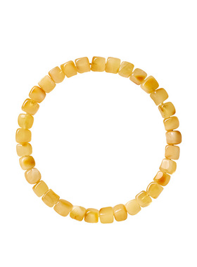 【蜜蜡小方糖】鸡油黄女款手串