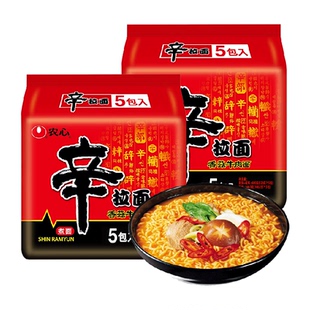 农心辛拉面韩国韩式方便面辣白菜黑燃辛拉面泡面袋装