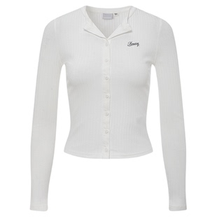 MOUSSY早秋新品甜辣立体刺绣字母修身针织衫女028IAZ90-1091