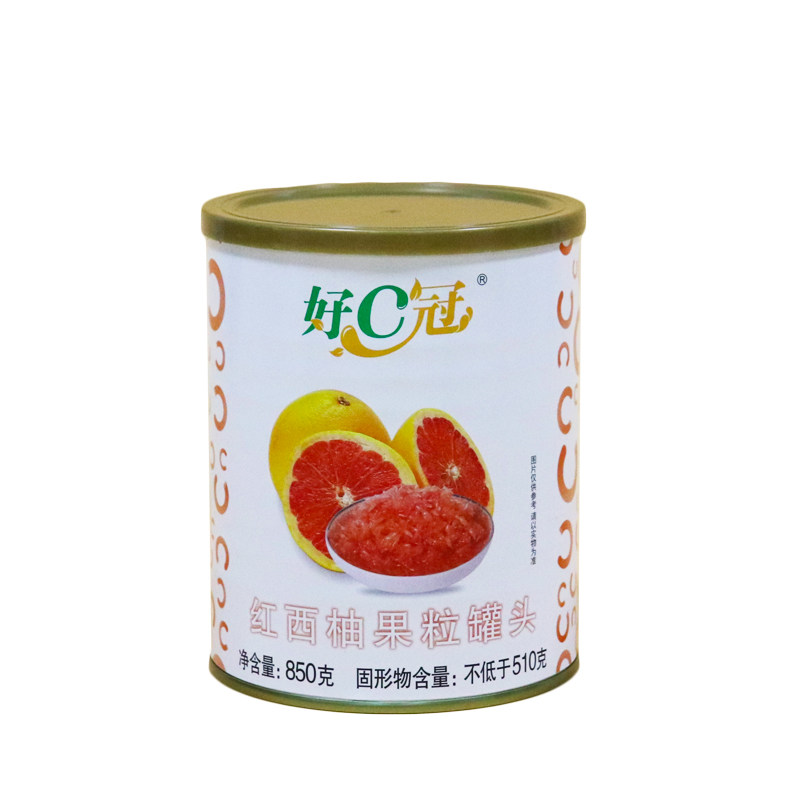 好C冠红西柚果粒罐头大罐装饱满
