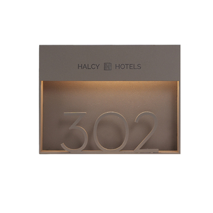 北欧风发光门牌号酒店民宿房间号标识创意金属数字门牌定制