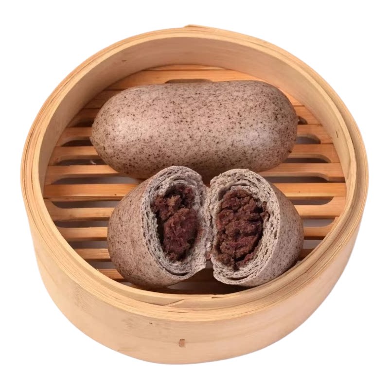 手工制作红豆沙紫米豆沙包营养