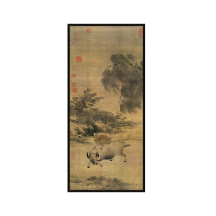米亦堂x风雨牧归图 李迪新中式办公室书房玄关牛市宋代美学挂画