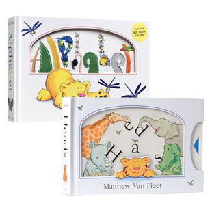 英文原版 Van Fleet Alphabet Heads儿童触摸操作科普2册 Matthew Van Fleet纸板书 幼儿启蒙认知 趣味玩具书认知书 又日新