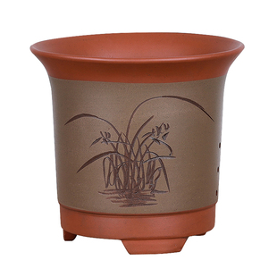 宜兴紫砂兰花盆高盆墨兰专用君子兰花盆陶瓷盆家用特大号清仓特价