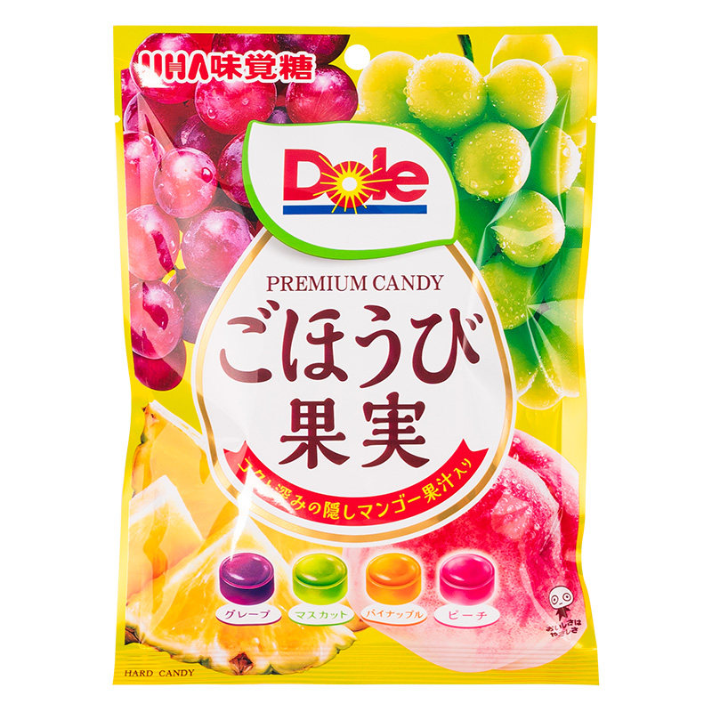 日本进口UHA悠哈什锦水果糖dole都乐联名浓郁果汁硬糖休闲小零食