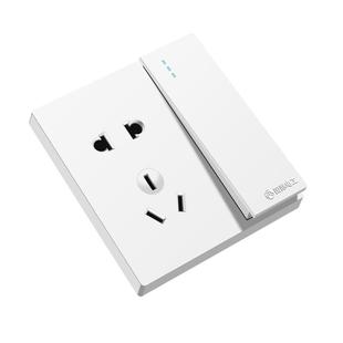 国际电工86型白色开关插座面板墙壁暗装家用10A一开5五孔电源插座