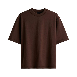 nick tian 日系圆领宽松纯色短袖男基础款半袖T恤日常简约打底衫