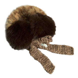 豹纹绑带毛绒耳罩女秋冬季毛茸茸加厚保暖防寒耳暖耳包耳套耳捂子