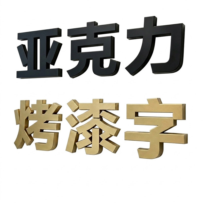哑光烤漆亚克力不锈钢立体字门头招牌背景墙 logo公司服装店定制