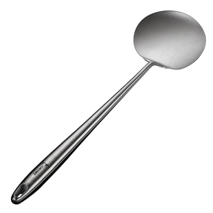 316不锈钢铲子炒菜勺子锅铲蘑菇头铲专用汤勺厨具加长一体圆炒勺