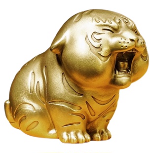 全铜小萌虎小摆件办公室书房男女桌面镇纸可爱送礼茶宠生肖虎小众