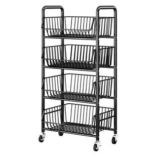 厨房菜篮子置物架多层落地台面家用收纳架水果蔬菜小推车整理架子