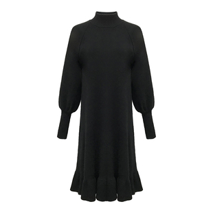 大码毛衣裙女胖mm秋冬内搭中长款胖妹妹小个子孕妇打底针织连衣裙