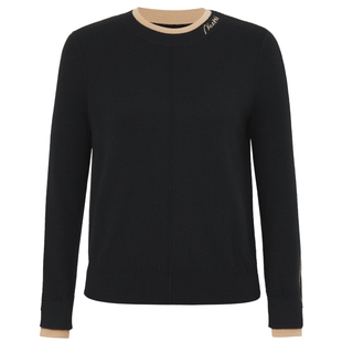 NAERSI娜尔思桑蚕丝羊毛红色针织衫女春秋季柔软简约打底百搭毛衣