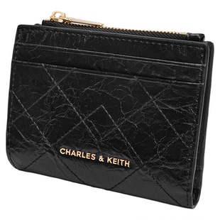 [包店专享]CHARLES&KEITH26春CK6-10701631女士菱格短款钱包卡包