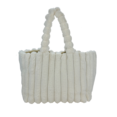 大容量毛绒百搭上课通勤托特包