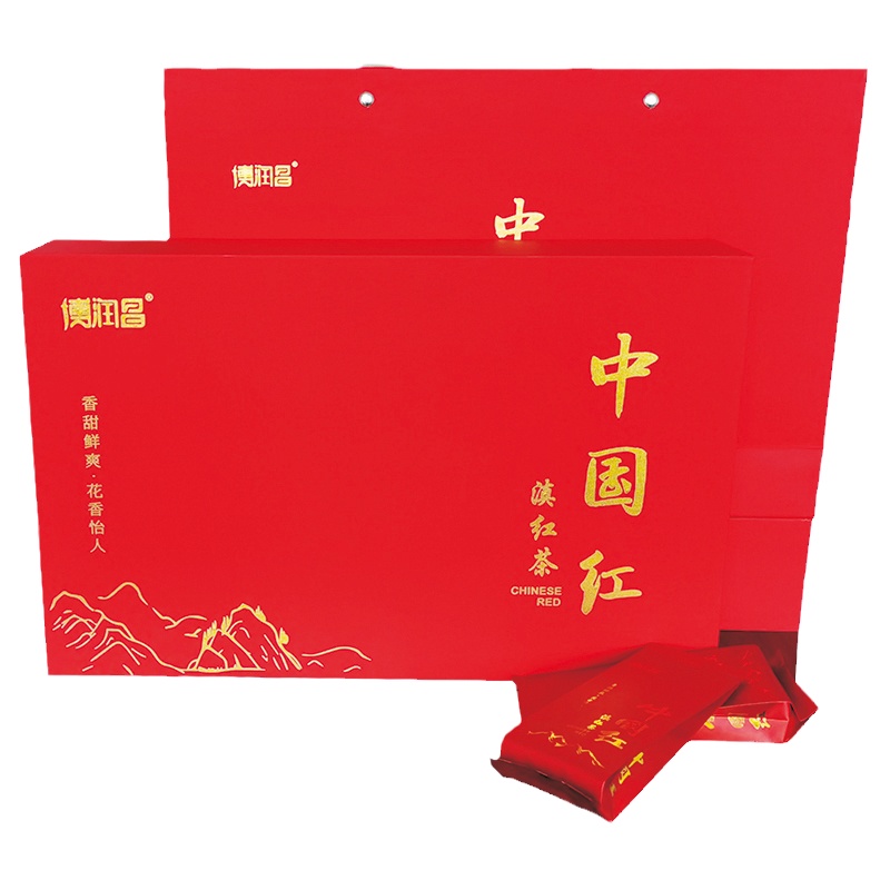 云南鳳慶紅茶中國(guó)紅滇紅茶特濃香花香甜潤(rùn)級(jí)茶葉禮盒裝送禮博潤(rùn)昌