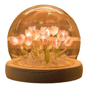 郁金香小夜灯手工diy花束生日礼物女生三八妇女节送妈妈女孩成品