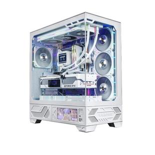 瓦尔基里VK03海景房台式电脑机箱360水冷白色ATX6.2英寸LCD触摸屏