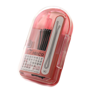 台湾出品盒装一字夹发夹基本盘发用黑发夹 基础波纹黑夹子 质量好