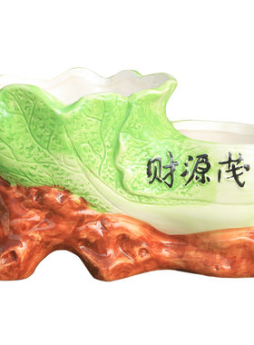 双口连体陶瓷造型花盆
