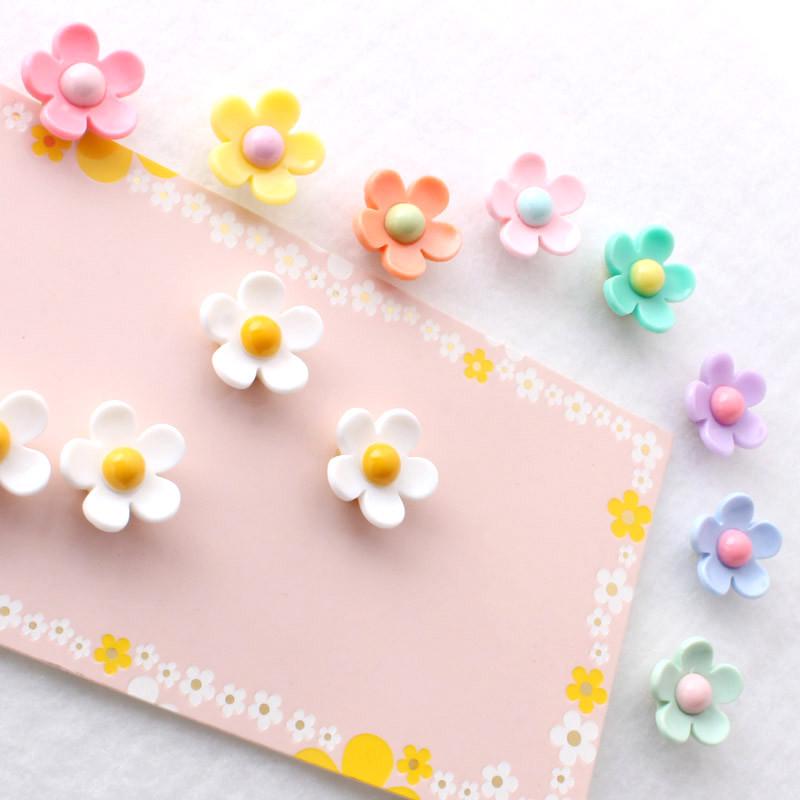 20个小雏菊装饰软木板手推塑料图钉彩色毛毡照片墙大头工字钉包邮