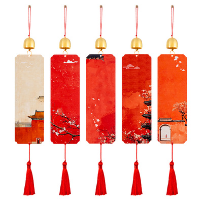 2026年新款铃铛福卡挂件手写文创风铃空白福字纸写福字的卡纸蜡染万年红宣纸对联纸春联纸中国结新年硬卡挂饰
