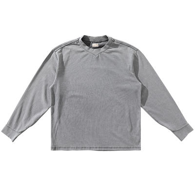 全棉软糯indigo水洗铜氨丝质感复古长袖打底T恤 MBBCAR窄幅