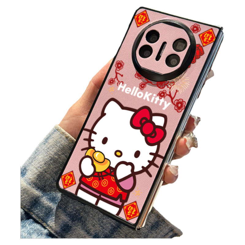 拾壳适用华为matex5新款手机壳matex3新年凯蒂猫小羊皮保护套折叠屏X5典藏版高级感中国风时尚创意X3小众卡通